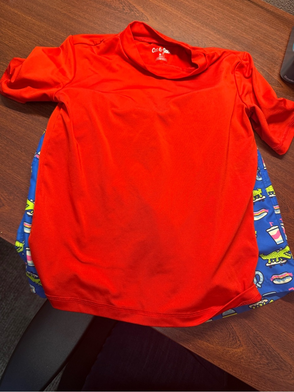 Cat & Jack Kids Red Swim Rashguard